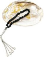Natural Black Tourmaline Gemstone 33 Beads Turkish Prayer Tasbih | Misbaha Rosary Tasbeeh |