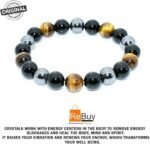 Certified Natural Triple Proection Stone Beads Bracelet - Image 2