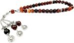 Islamic Prayer Beads Tasbih Natural Agate Stone Misbaha Rosary - Image 2