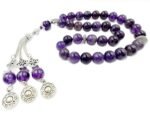 REBUY Amethyst Stone 10 mm - 33 Beads Tasbeeh Misbaha Prayer Beads