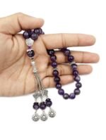 Beads Amethyst Tasbih, Natural Stone Islamic Prayer Misbaha Rosary - Image 5