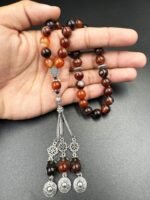 Islamic Prayer Beads Tasbih Natural Agate Stone Misbaha Rosary - Image 4