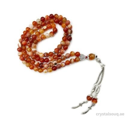 REBUY Red Stripe Agate Tasbeeh Tasbih