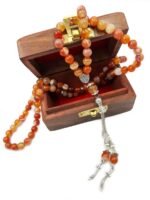 Natural Red Agate 99 Beads Stone Prayer Misbaha Tasbih | For Peaceful Meditation, Serenity and Spiritual Connection | Islamic Gift, Bracelet or Necklace - Image 6