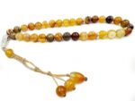 REBUY Natural Amber Agate Tasbeeh 33 Beads