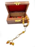 Natural Gemstone Islamic Prayer Tasbih | 33 Beads of Amber Stripe Agate | Handcrafted with Wooden Gift Box | Premium Quality for Meditation & Dhikr | Enhances Focus & Serenity - Image 3