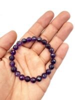REBUY Natural Amethyst Stone Beads Bracelet 8 mm Faceted Beads