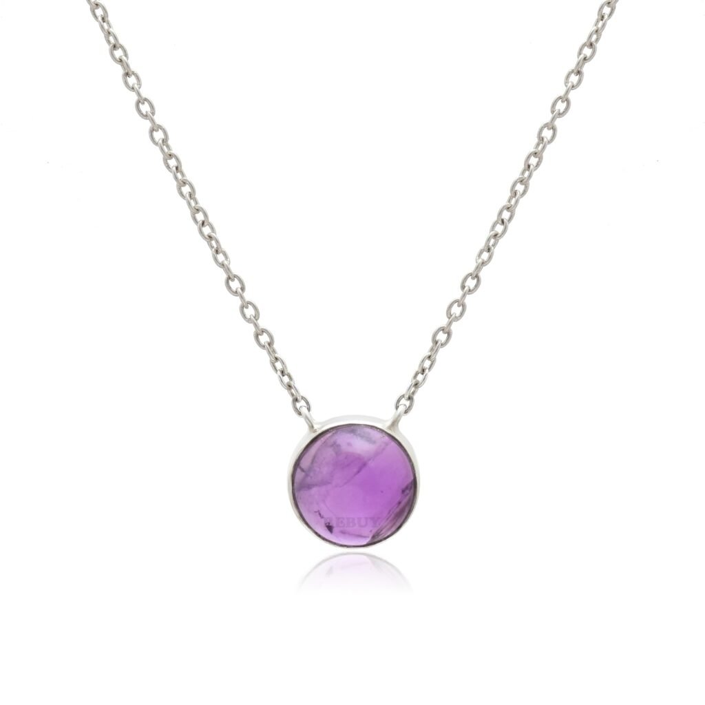 Amethyst Chain Pendant 925 Necklace