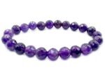 Natural Amethyst Beads Diamond Cut Bracelet - Image 3