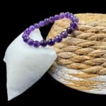 Natural Amethyst Beads Diamond Cut Bracelet - Image 5