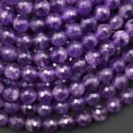 Natural Amethyst Beads Diamond Cut Bracelet - Image 4