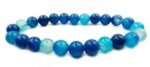 Natural Blue Stripe Agate Hakik Beads Bracelet - Image 2
