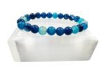 Natural Blue Stripe Agate Hakik Beads Bracelet - Image 5