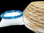 Natural Blue Stripe Agate Hakik Beads Bracelet - Image 7