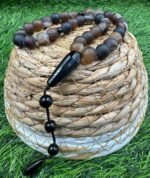 REBUY Natural Brown Stone Stripe Agate Prayer Rosary Beads | Natural Gemstone Handcrafted Agate Tasbeeh for Meditation & Prayer | Ideal Gift for Muslims | 33 Round Beads Tasbeeh, Pack Of 1 - Image 3