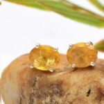 REBUY Silver Gemstone Earrings Crystal Healing Stone Jewelry Earrings for Girls& Women - Image 2