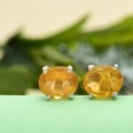 REBUY Silver Gemstone Earrings Crystal Healing Stone Jewelry Earrings for Girls& Women - Image 4