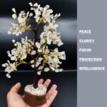 Handcrafted Clear Quartz Stone Studded Semi Precious Wire-Wrapped Tree -300 Beads  – Spiritual Home Accent - Image 4