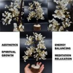 Handcrafted Clear Quartz Stone Studded Semi Precious Wire-Wrapped Tree -300 Beads  – Spiritual Home Accent - Image 3