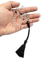 REBUY Clear Quartz Stone Islamic Prayer Tasbih with Tassel Rope | 33 Beads Natural Healing Crystal Gemstone for Peaceful Meditation & Positive Energy | Bead Size 10 mm - Image 2