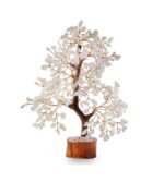 Handcrafted Clear Quartz Stone Studded Semi Precious Wire-Wrapped Tree -300 Beads  – Spiritual Home Accent - Image 2