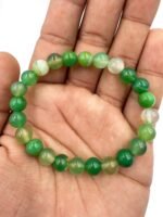Natural Green Stripe Agate Hakik Beads Bracelet - Image 2