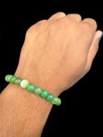 Natural Green Stripe Agate Hakik Beads Bracelet - Image 6
