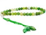 REBUY Natural Green Stripe Agate Tasbeeh 33 Beads