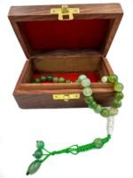 Natural Gemstone Islamic Prayer Tasbih | 33 Beads of Green Stripe Agate | Handcrafted with Wooden Gift Box | Premium Quality for Meditation & Dhikr | Enhances Focus & Serenity - Image 4