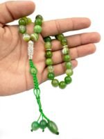 Natural Gemstone Islamic Prayer Tasbih | 33 Beads of Green Stripe Agate | Handcrafted with Wooden Gift Box | Premium Quality for Meditation & Dhikr | Enhances Focus & Serenity - Image 5