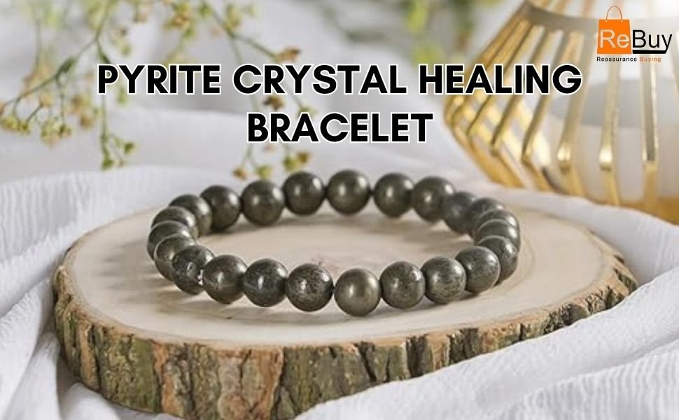 Natural Pyrite Bracelet 8 mm by REBUY Healing Crystal Bracelet