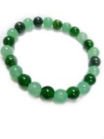 Natural Aventurine and Green Jade Stone Beads Bracelet - Image 2