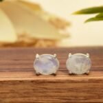 REBUY 925 Silver Chain Natural Moonstone Pendant Necklace with Earrings Set for Women & Girls | Elegant Sterling Silver Jewelry Set | Stylish & Lightweight Pendant Necklace with Matching Earrings - Image 6