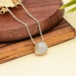 Moonstone Silver Chain Pendant Necklace