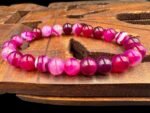 Natural Pink Stripe Agate Hakik Stone Beads Bracele - Image 4