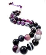 Natural Gemstone Islamic Prayer Tasbih | 33 Beads of Purple Stripe Agate | Handcrafted with Wooden Gift Box | Premium Quality for Meditation & Dhikr | Enhances Focus & Serenity - Image 4