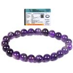 REBUY Natural Amethyst Stone Beads Bracelet 8 mm Reiki Healing Jewelry