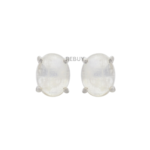 REBUY Moonstone Gemstone Studs in 925 Silver