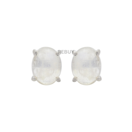 REBUY Moonstone Gemstone Studs in 925 Silver