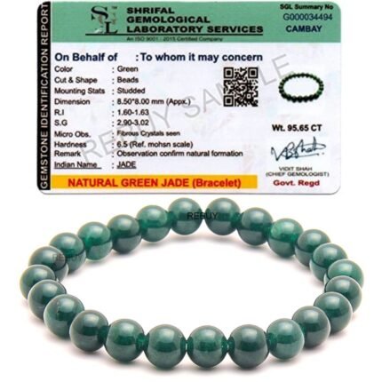 REBUY Natural Green Jade Beads Bracelet 8 mm Healing Crystal Bracelet