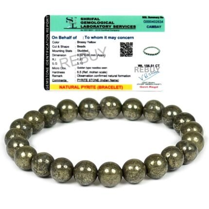 REBUY Natural Pyrite Bracelet Healing Crystal Bracelet