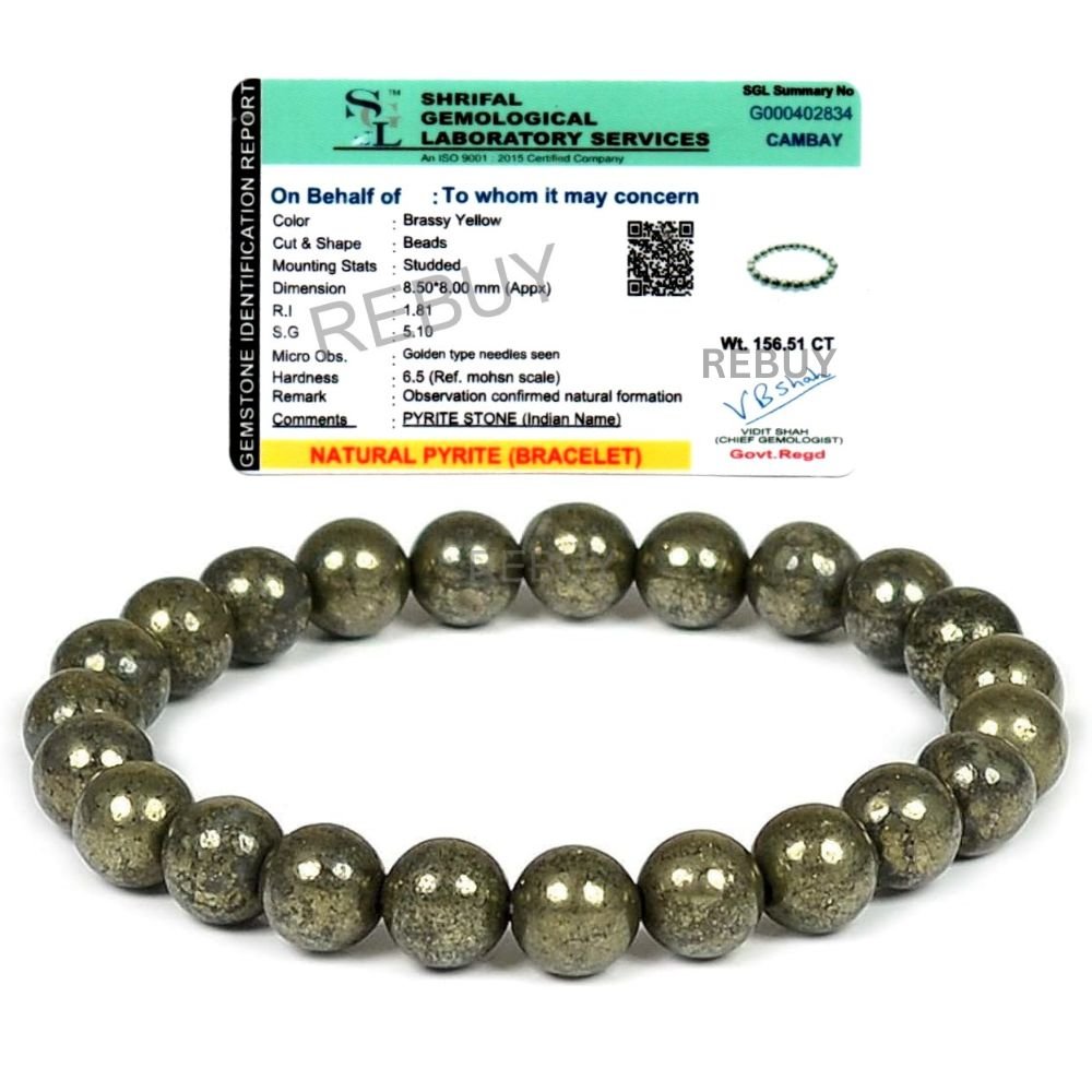 REBUY Natural Pyrite Bracelet Healing Crystal Bracelet REBUY Natural Pyrite Bracelet Healing Crystal Bracelet