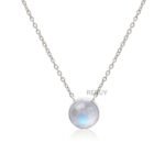 925 Silver Moonstone Pendant Chain Necklace Jewelry