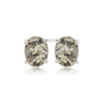 REBUY Pyrite Gemstone Studs in Silver