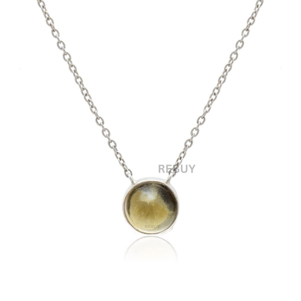 REBUY (6) 925 Citrine Silver Chain Pendant Necklace