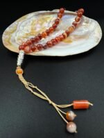 Natural Red Stone Islamic Tasbih Prayer Rosary Beads | Handcrafted Agate Tasbeeh for Meditation & Prayer | Ideal Gift for Muslims | 33 Beads Tasbeeh - Image 5