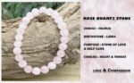 REBUY Natural Rose Quartz Stone Beads Bracelet Healing Crystal Jewelry