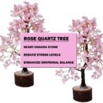 Handcrafted Rose Quartz Tree Crystal Gemstone Tree Chakra Healing Stone Tree, Size 9 Inches - Image 3
