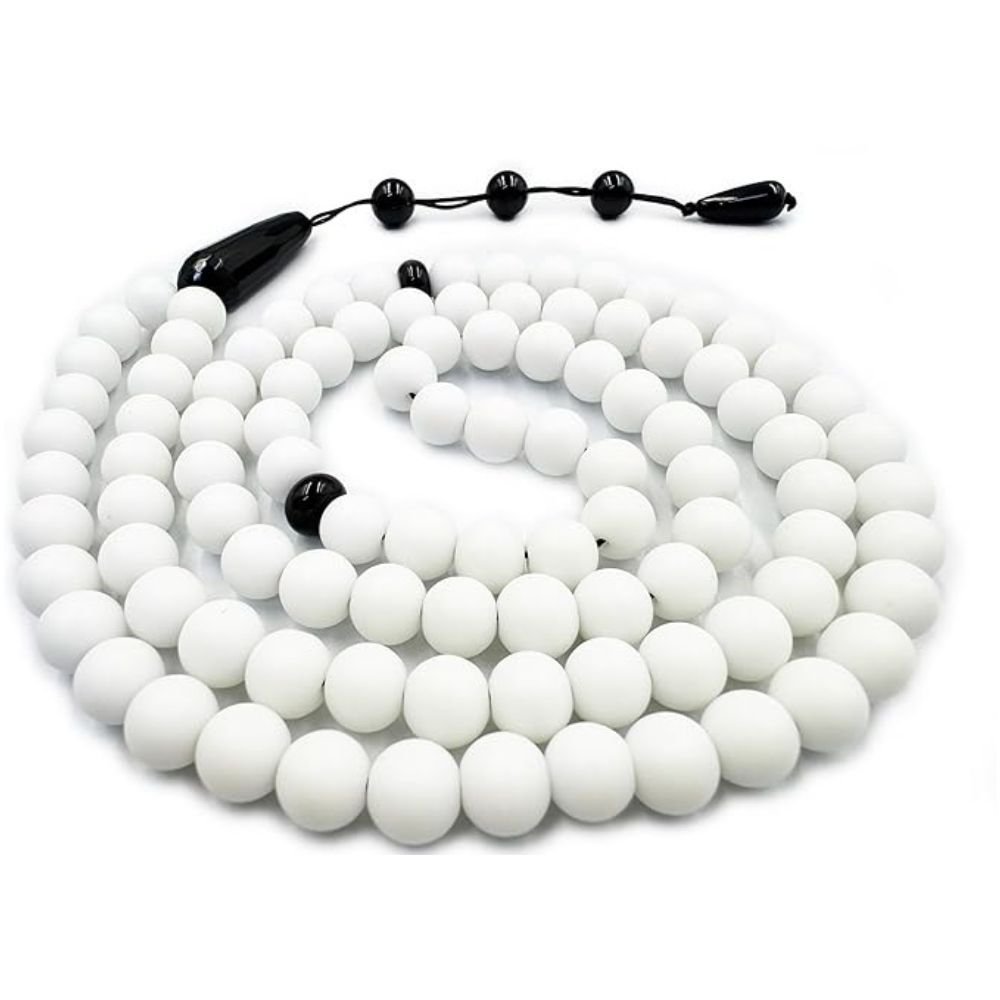 White Agate 99 Beads Tasbeeh