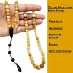 REBUY 99 Beads Yellow Aventurine Stone Tasbih for Men & Women | Natural Healing Crystal Gemstone Islamic Prayer Muslim Misbaha Tasbeeh Necklace - Image 2